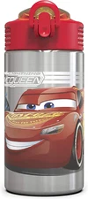 Zak Designs Disney Cars 3 - Stainless Steel Water Bottle with One Hand Operation