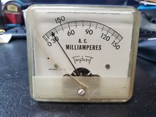 Vintage 3.5" Triplett model 337-PL AC ammeter 0-150 ma, tested good