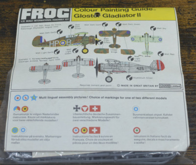 Vintage FROG F206 GLOSTER GLADIATOR II 1/72 Model Kit Rare SEALED (112) c1
