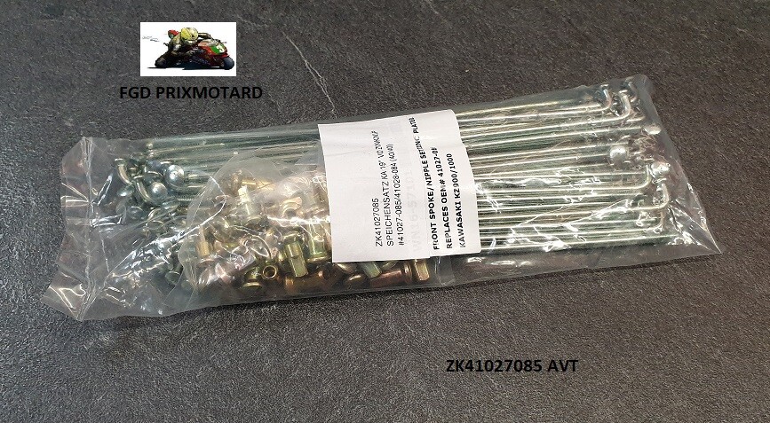 Set rayon avant 19'' pour moto Kawasaki Z 900 A4 et A5 1976-1977
