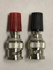 1 Red and 1 Black BNC Male to Binding Post Adapter