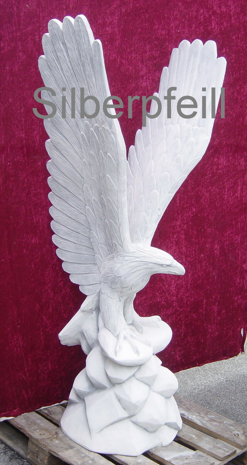 Adler Figur Tierfigur Deko Beton Gartenfigur Skulptur Stein Garten