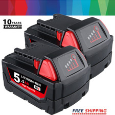 2PACK 18V For Milwaukee M18 Lithium 5.5 AH Extended Capacity Battery 48-11-1860