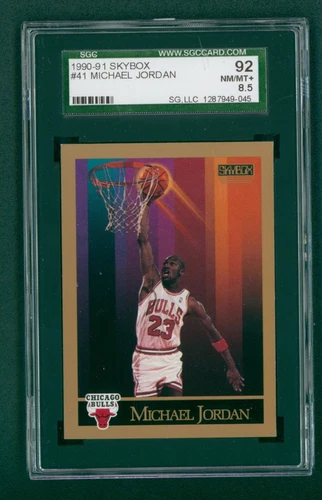 1990 Skybox Basketball Card - #41 Michael Jordan, SGC 8.5 NM/MT+