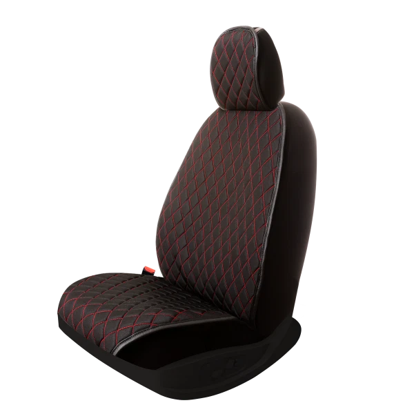 Cojines de Asiento Apto para Volvo S60 Desde Año Fab. 2000 IN Negro/Rojo 2er - Imagen 3 de 4