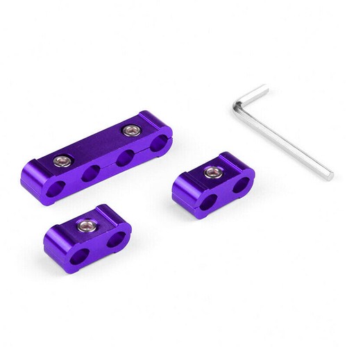 3x Purple Aluminum Engine Spark Plug Wire Separator Divider Organizer Clamp Kit - Picture 2 of 12