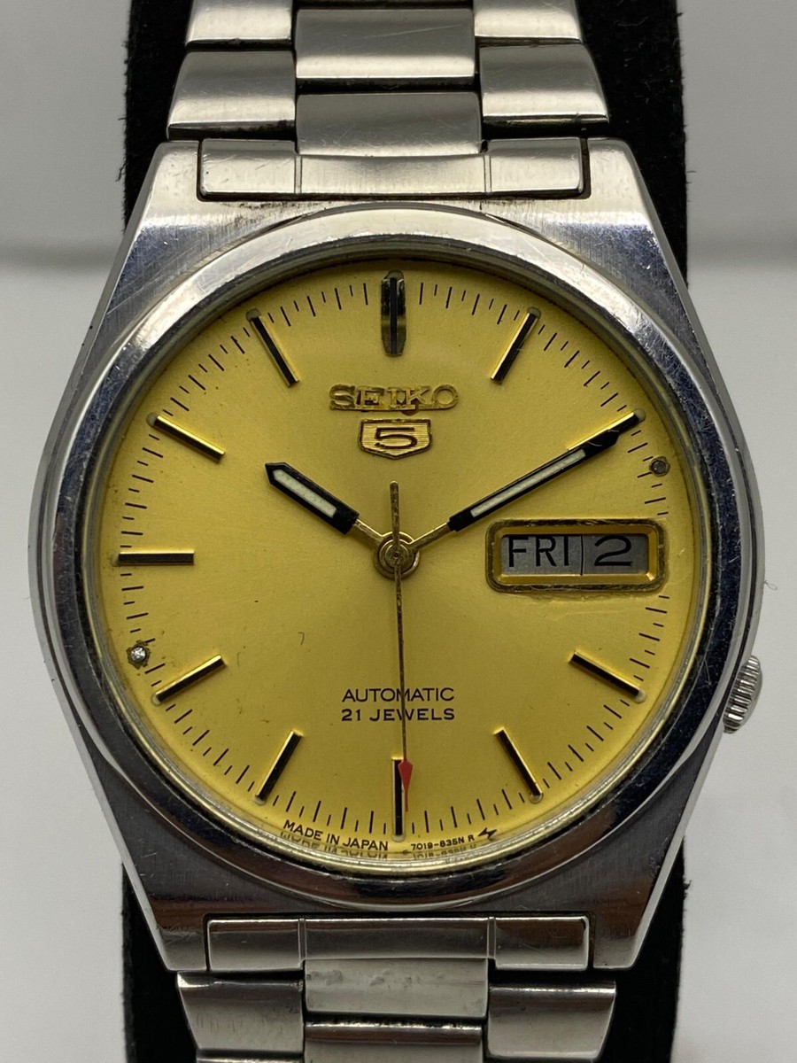 Vintage Seiko 5 Automatic 21 Jewels 7019-8180 Watch Japan | eBay