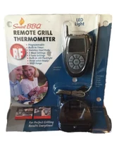 Smart BBQ Stainless Steel Remote Grill Thermometer LCD Readout and LED Light