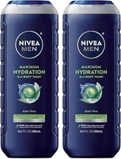 2 pack Nivea Men Maximum Hydration Body Wash  With Aloe 16.9 Fl Oz Each 0.95 per gallon
