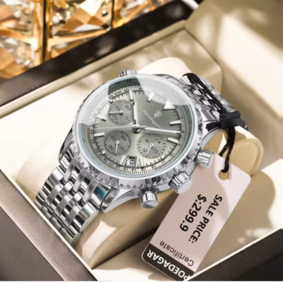Quarzuhr Chronograph Militäruhr Herren Wasserdicht Leuchtendes Ziffernblatt