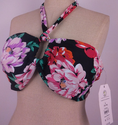Time & Tru Garden Bloom Fashion Keyhole Swim Top Size L(12-14) - New        (51)