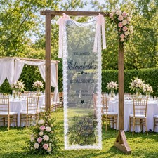 Personalized Bridal Shower Welcome Banner, Custom Floral Party Decor Sign