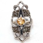 1CT Citrine 925 Solid Sterling Silver Ring Jewelry Sz 6 NF1-8 — photo 1