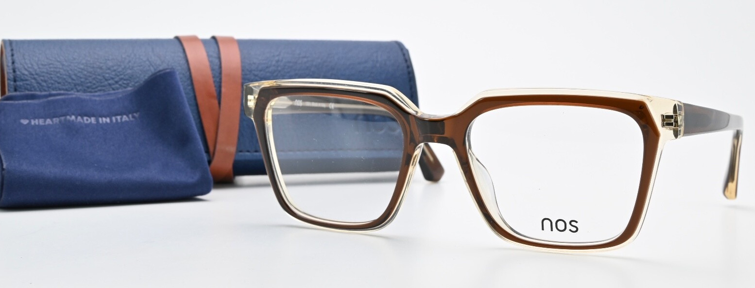 NOS Brille S574 Caffee 53-19 145 Glanz Braun Прозрачная водолазка большого размера