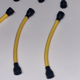 LEGO Lot Of 10 73590c01b  Flexible 8.5L Hose with Tabless Ends Black Yellow 6941