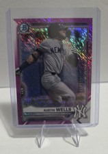 Bowman 2021 Chrome Austin Wells Fuchsia Shimmer Refractor /199 BCP-214 Yankees