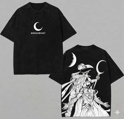 Moon Knight Comic T-Shirt Vintage Graphic Tee Streetwear Superhero Shirt