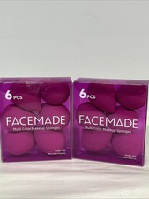 FACEMADE 6 Pcs Makeup Sponges Set for Foundation, Latex Free, pink X2