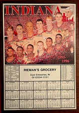 VINTAGE 1995-1996 Indiana University Hoosiers Bob Knight Basketball Team Poster