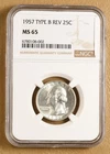 1957 P Washington Quarter 'Type B Reverse' NGC MS65
