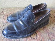VTG ESTATE GENUINE GUCCI MENS CLASSIC BLACK LEATHER LOAFER DRESS SHOES SZ 10M