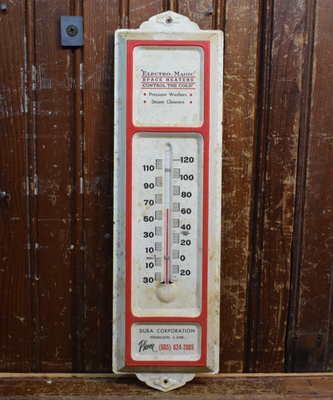 #ad ELECTRO MAGIC VERMILLION SOUTH DAKOTA PAINTED METAL THERMOMETER SIGN 13quot; TALL $59.00