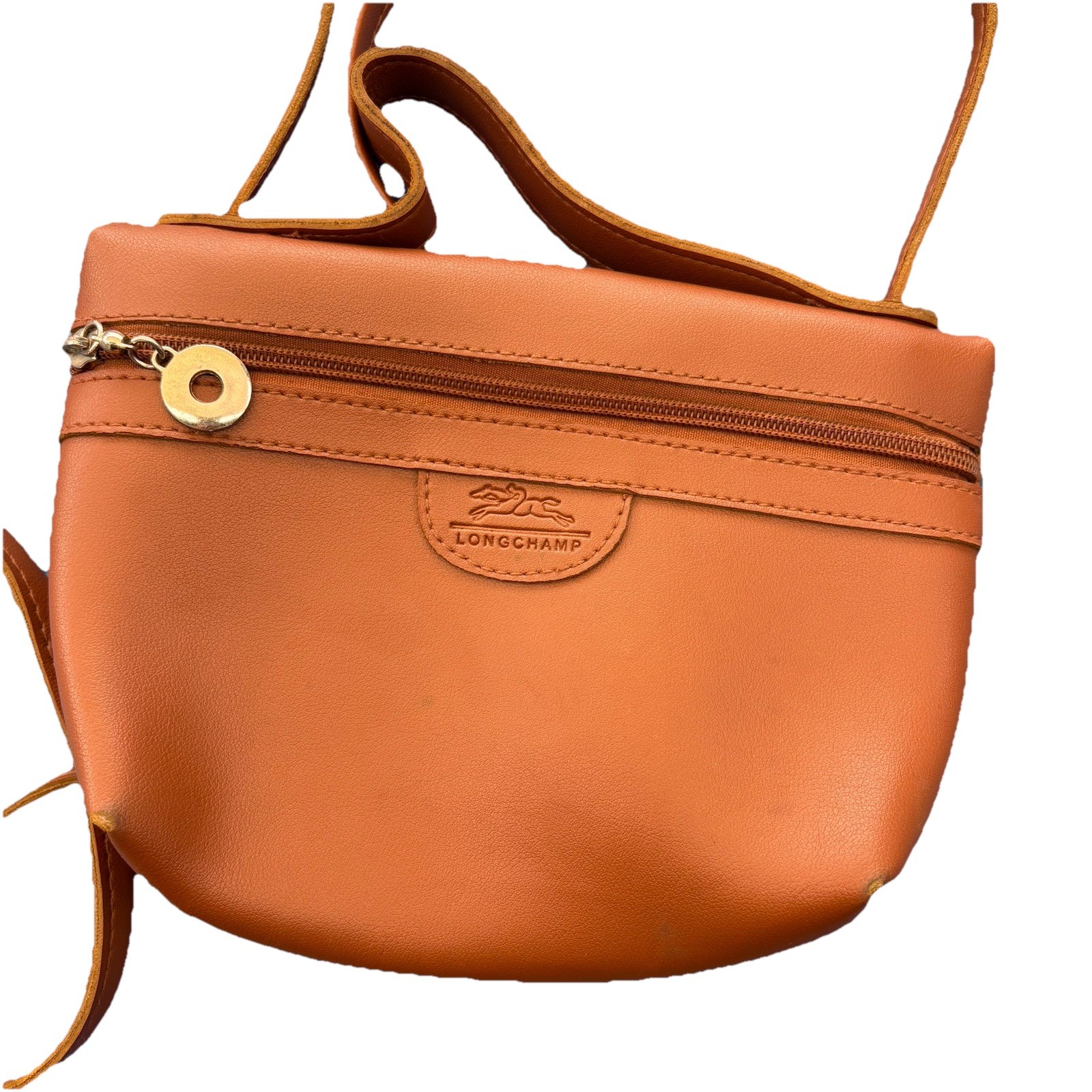 Longchamp VTG Crossbody Brown Synthetic Stamped 90s