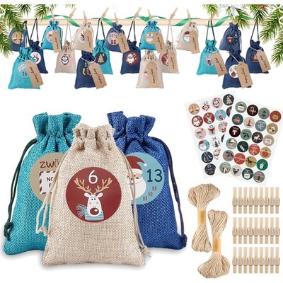 Adventskalender Sets Adventskalender zum Befüllen Weihnachtskalender Holz Sto...