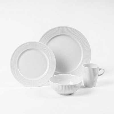 Pillivuyt Plisse Porcelain 16-Piece Dinnerware Set (service for 4)