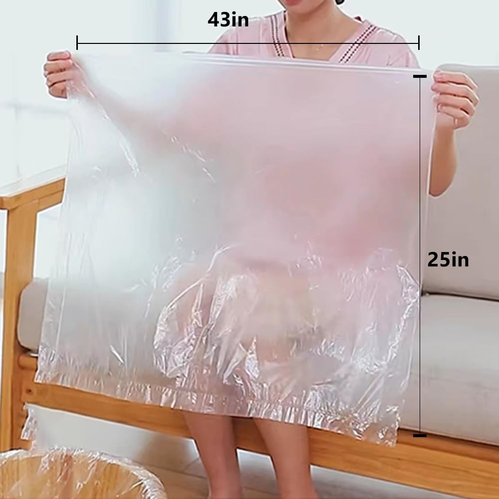 100pcs Disposable Foot Tub Liner Portable Bath Basin Bags Plastic Pedicure Sp...