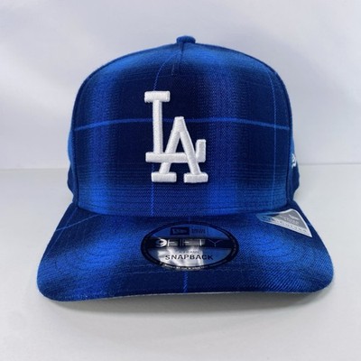 New Era MLB Los Angeles Dodgers 9Fifty A-Frame Plaid Snapback Hat Blue / Black