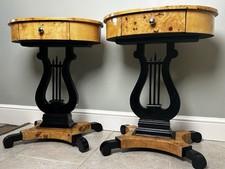 Italian Art Deco Style Side / Bedside Tables Drawers Cabinets 