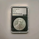 2022 American Silver Eagle Mint State 10 NGC GOLDSILVERNAPLES Black label.