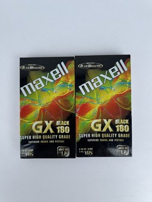 2 x maxell GX Black 180 Super High Quality Grade VHS Videokassette - NEU+OVP