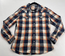 Vintage Levi  s Western Pearl Snap Button Plaid Shirt Men  s XLarge Long Sleeve