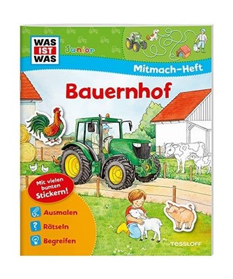 WAS IST WAS Junior Mitmach-Heft Bauernhof: Spiele, Rätsel, Sticker: Spiele, Rä