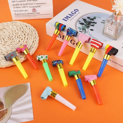 Party Blower 25 PCS Noisemakers Blow Horns Whistles Multicolor Birthday Blowouts - Picture 3 of 5
