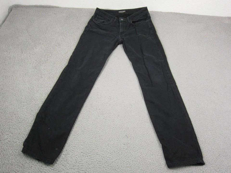 Pantalones de mezclilla American Apparel vintage para hombre 30 x 32 negros tiro bajo ajustados hechos en EE. UU. Foto 4 de 4
