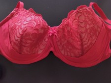 NWT Frederick's of Hollywood Bra 42C Mindy Red Lace Balconette Open