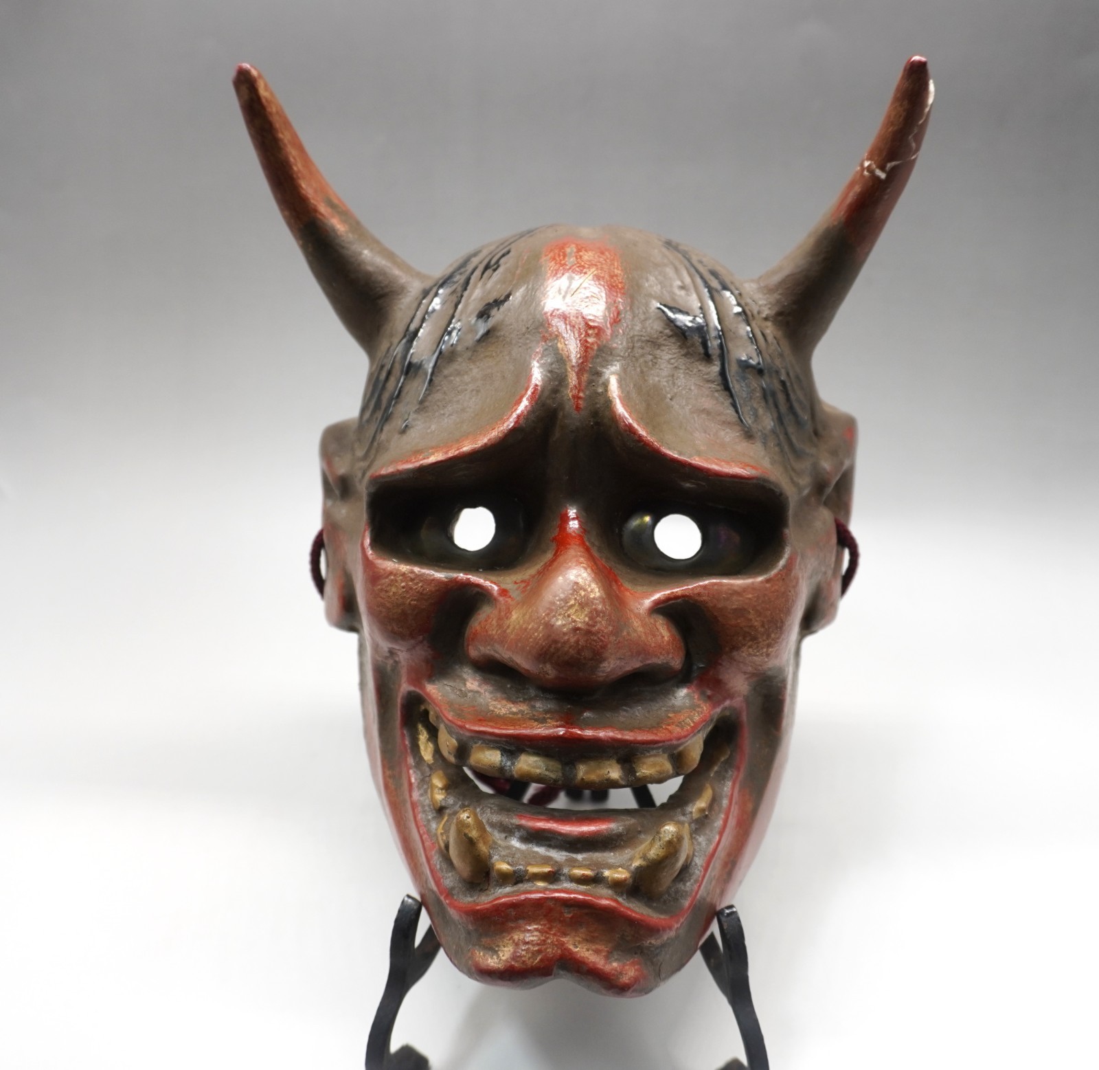 Japanese Vintage pottery made Hannya Mask / Japan Asian antique demon E3