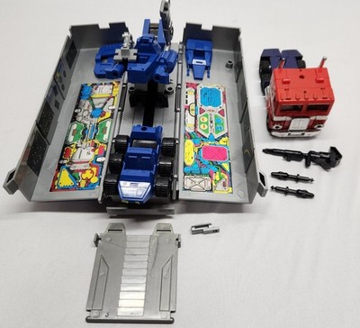 Vintage Optimus Prime 1980s G1 Original Transformer Truck Trailer Roller Weapons