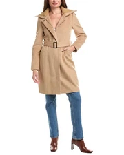 Sam Edelman Asymmetrical Wool-Blend Trench Coat Women's