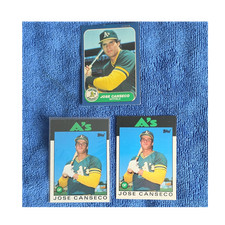 Jose Canseco Oakland Athletics 3-Card Lot 1986 Topps Fleer Rookie