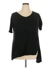 Flynn Skye Women Black Short Sleeve T-Shirt XXL