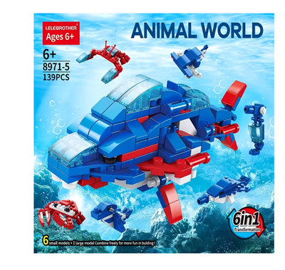 6 in 1 Delphin Patrol Bausteine Set 139 Stck. Meer Meer Meer Tier Spielzeug Alter 6+