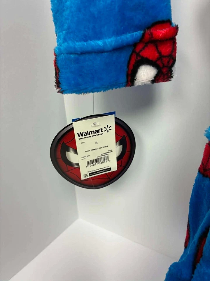 Marvel Ultimate Spiderman Niño Azul Rojo Poliéster Manga Larga Bata 8 Nuevo Con Etiquetas Foto 4 de 4