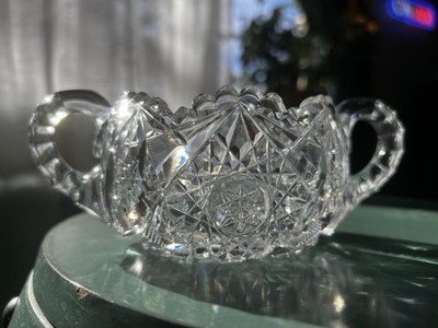EASTER Brilliant Cut Crystal Sugar Bowl~EUC~ HOST GIFT Table Display APB