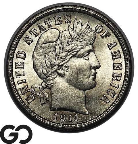 1911 Barber Dime, Premium Quality Superb Gem BU++