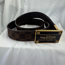 Louis Vuitton M9677 Ceinture Inventeur Damier Belt 85/34 BR/VG LTD From JAPAN