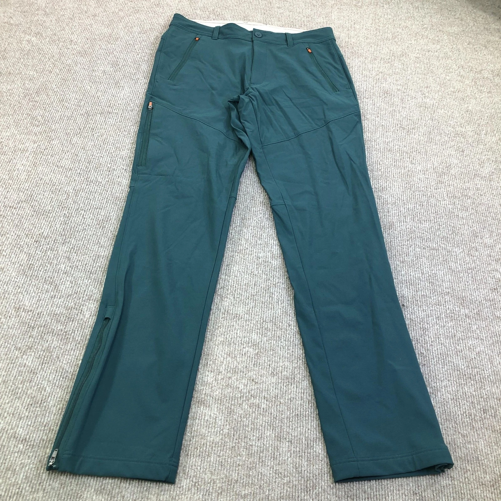 Eddie Bauer Snow Pants Mens 32x34 Green Deep Teal Winter Hiker Softshell Lined